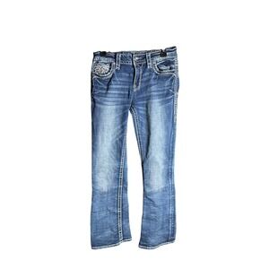 Rock Revival Jeans Easy Fit Bootcut Medium Wash Embellished Womens Size 26